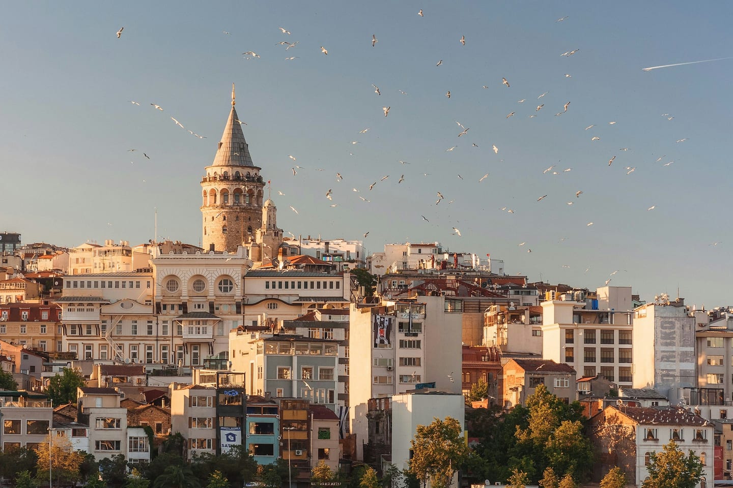Istanbul skyline and the Bosphorus at dusk